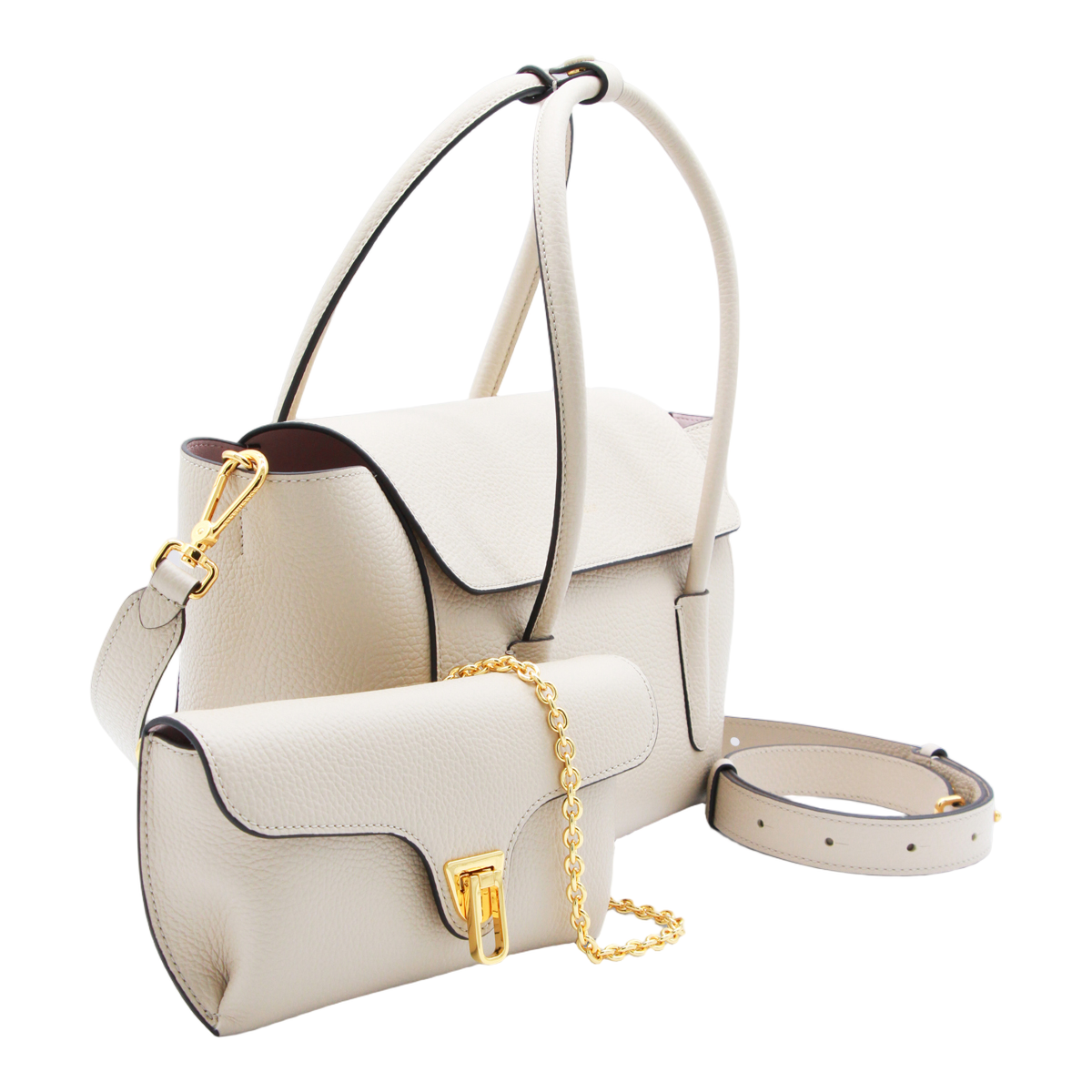 Structured Handbag with Flap Closure