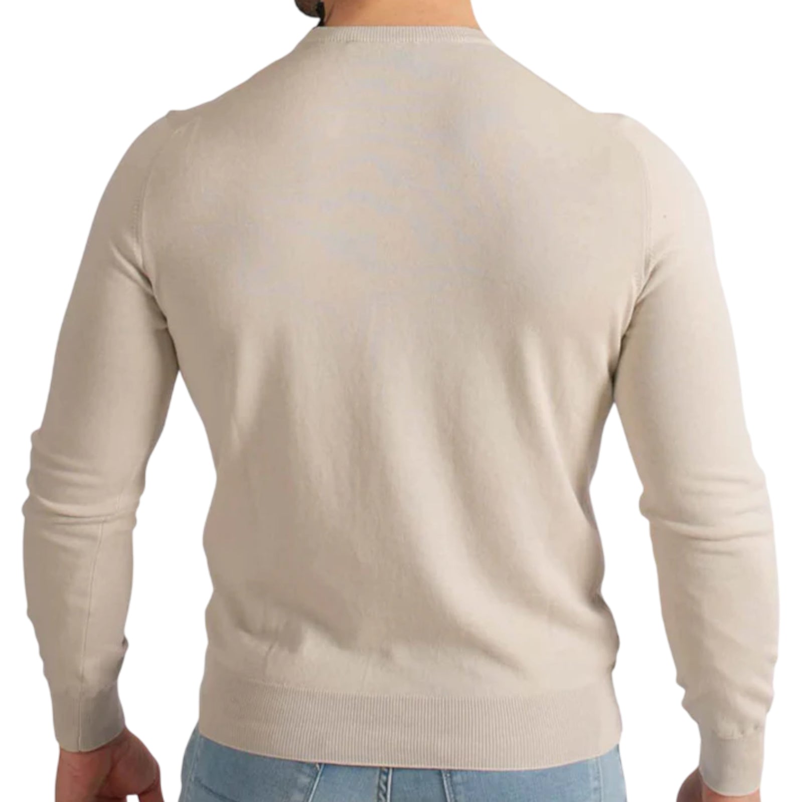 Slim Fit Crew Neck Sweater with Ribbed Details