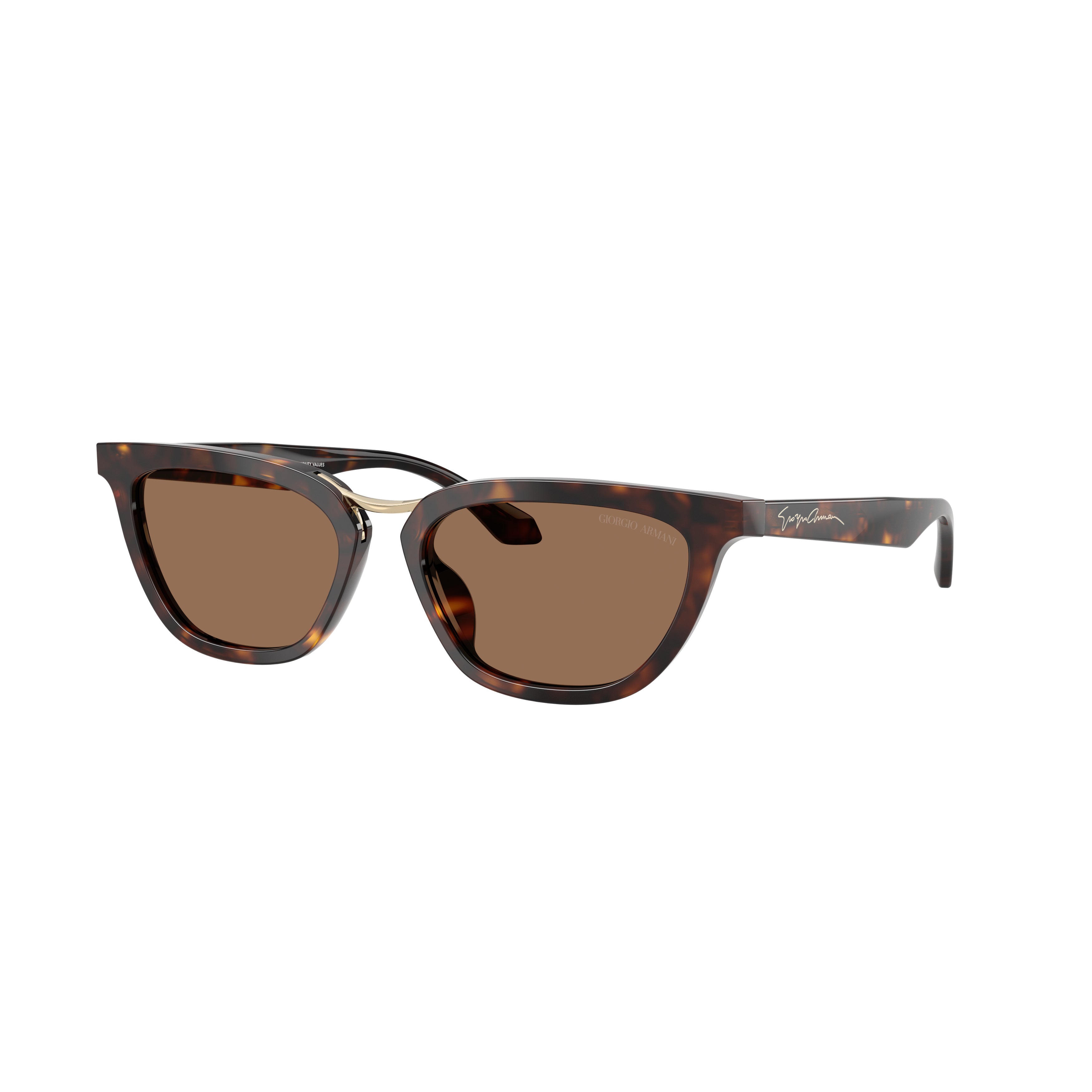 0ar8253u Tortoiseshell Cat-Eye Sunglasses with Gold Bridge