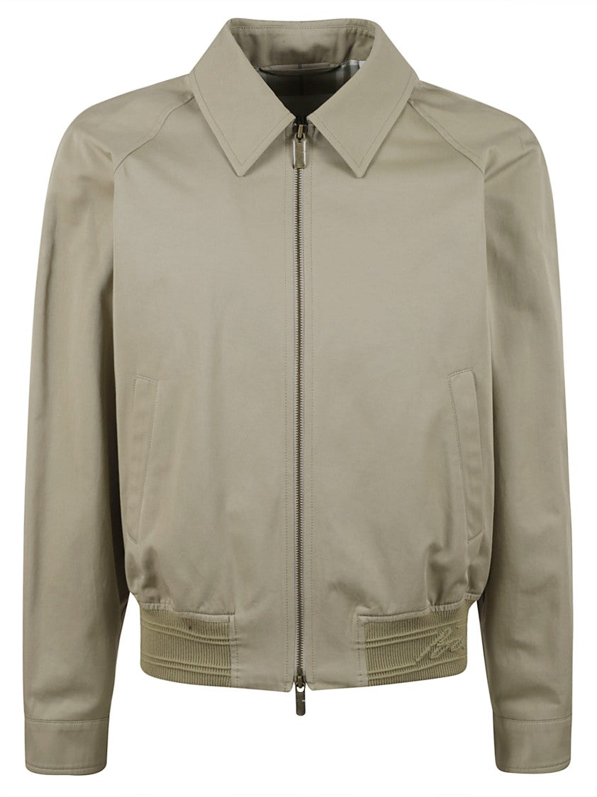 Zip-Front Coat With Ribbed Detail