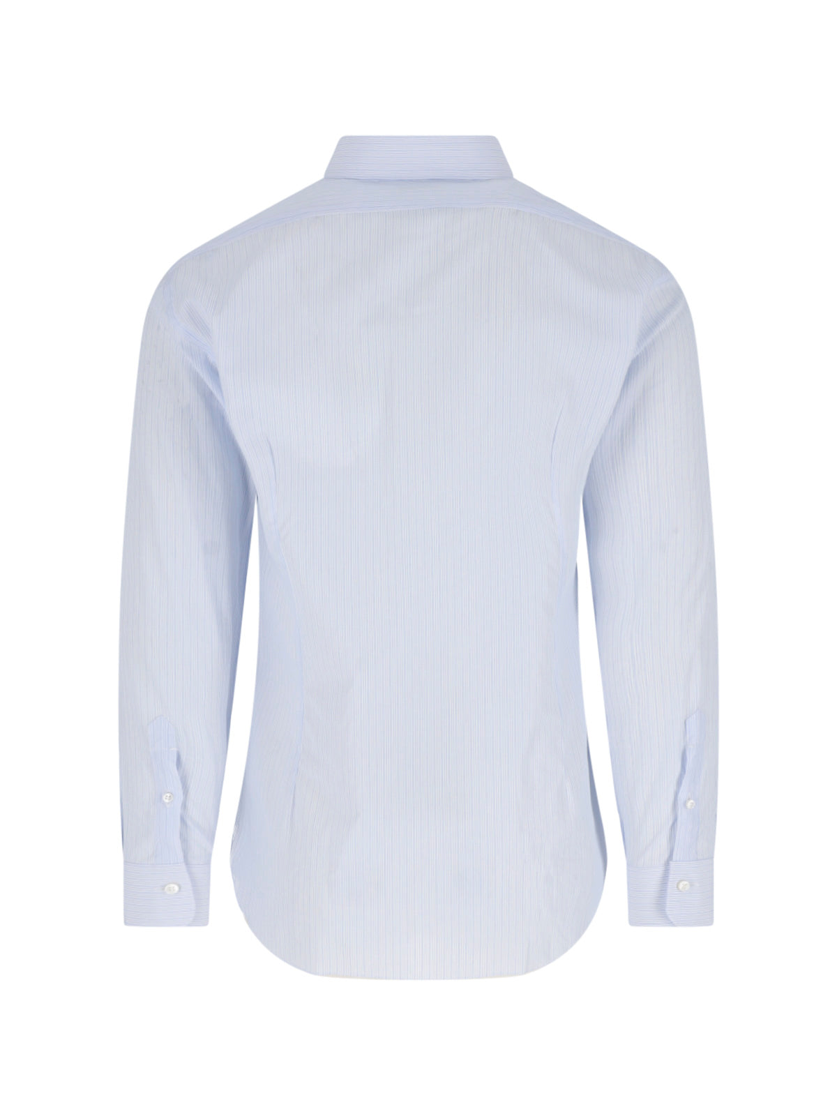Light Blue Striped Cotton Tailored Shirt