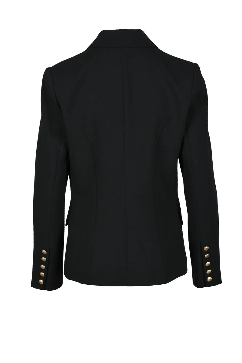 Double-Breasted Tailored Black Jacket