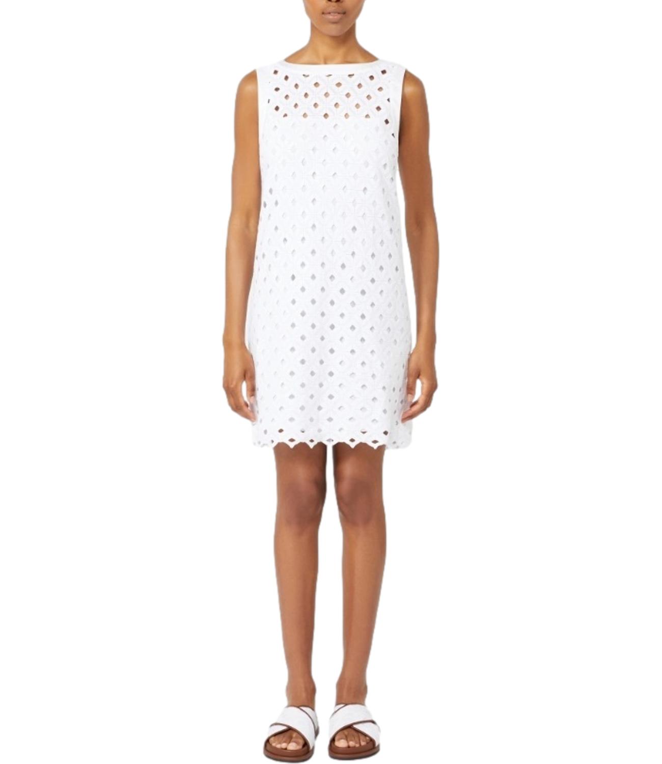 White Cotton Blend Beach Dress