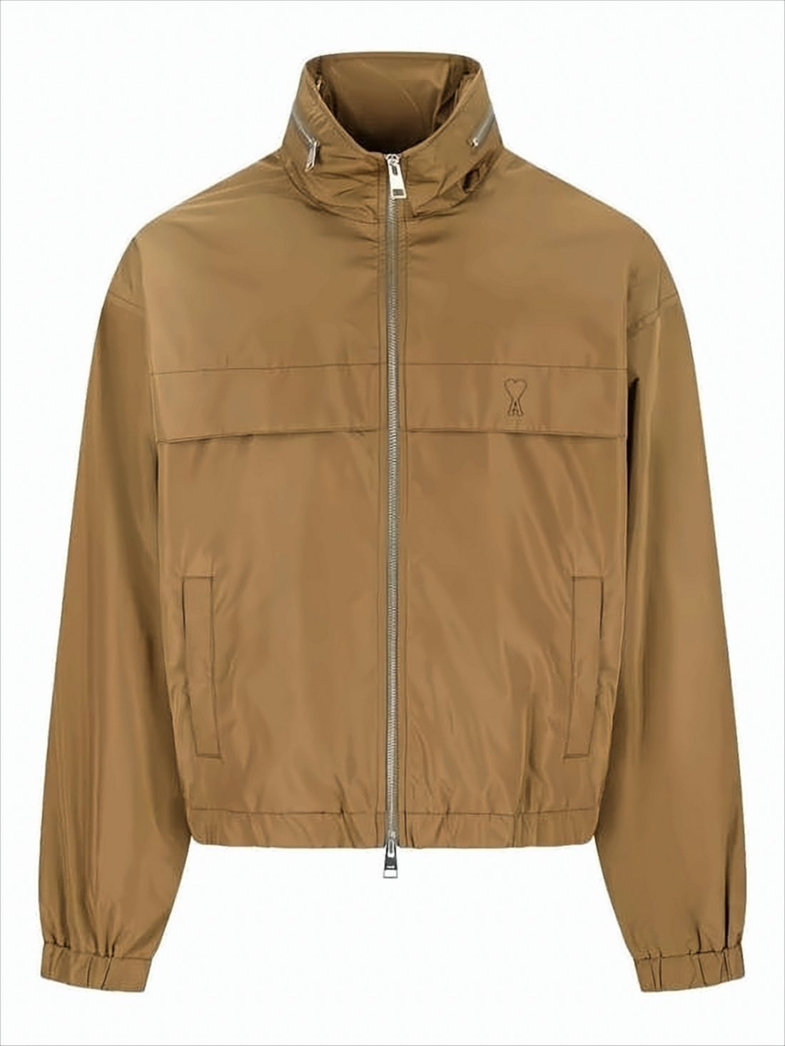 Cropped Lightweight Jacket with High Collar