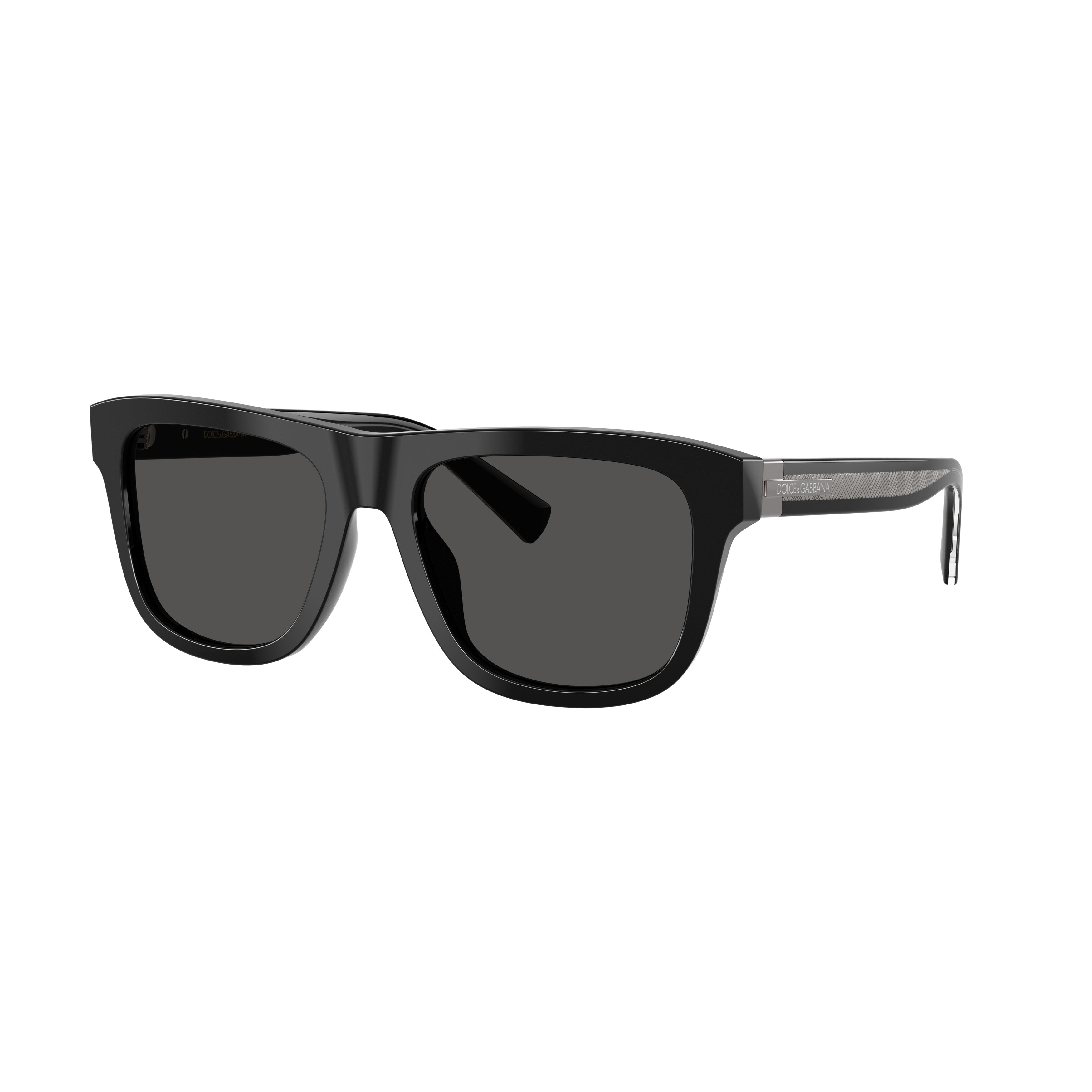 Bold Rectangular Frame Sunglasses with Textured Temples