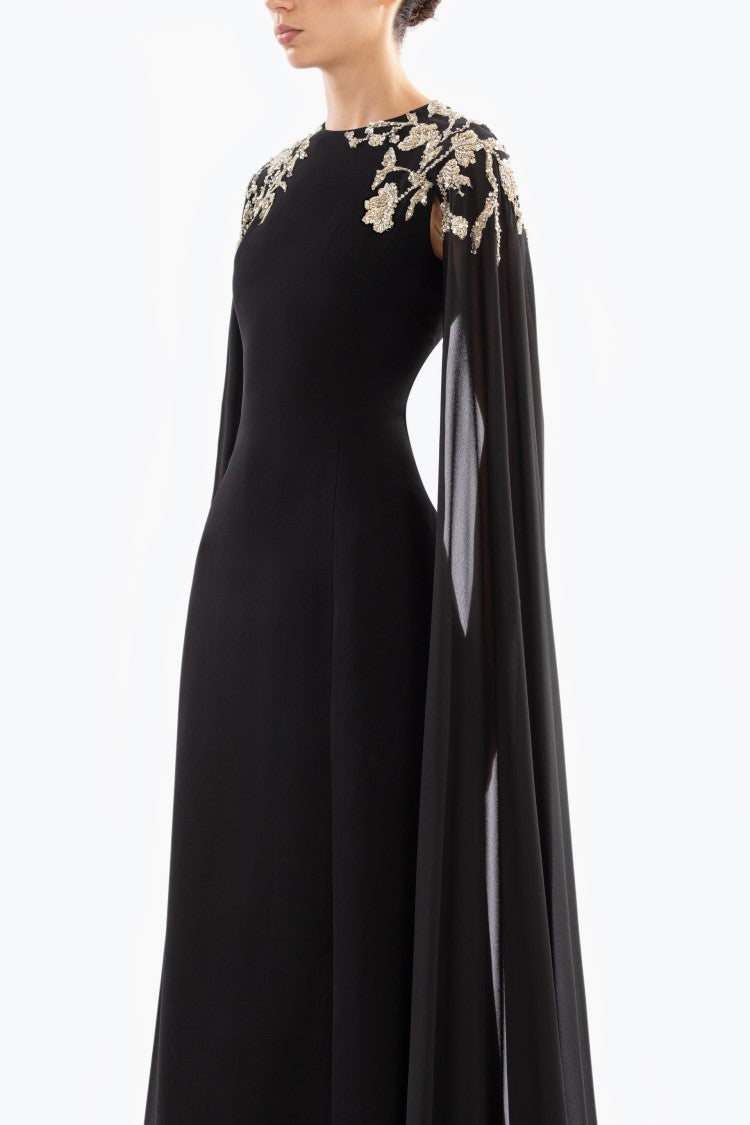 Embellished Crepe Kaftan
