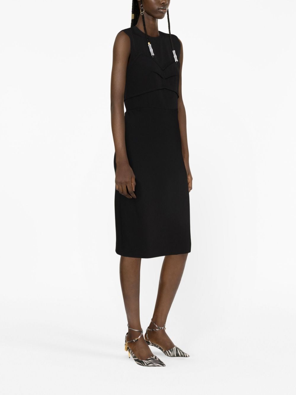 Black Mirto Sleeveless Cut-Out Midi Dress