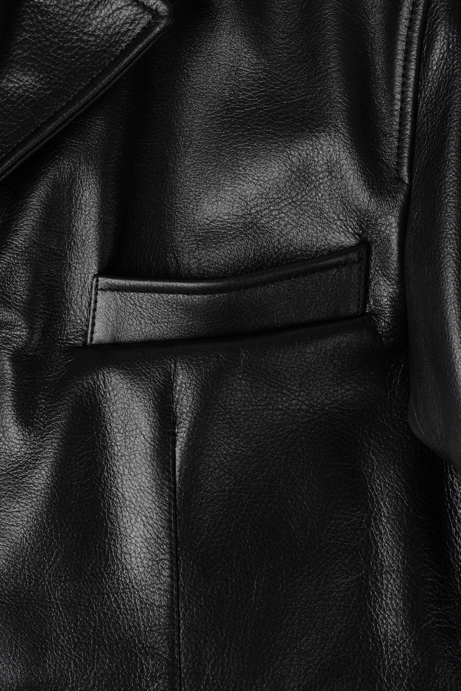 Calf Leather Casual Jacket with Classic Collar
