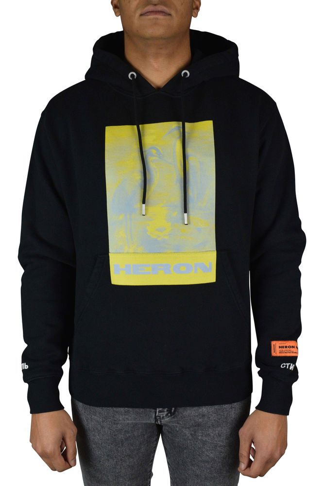 Litho Graphic Print Hoodie With Kangaroo Pocket