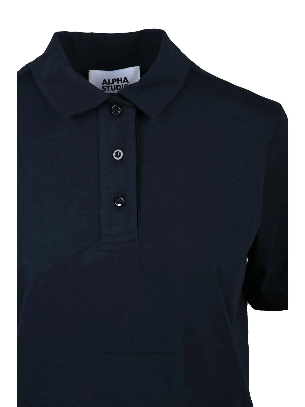 Midnight Blue Cotton Elastane Stretch Polo Shirt