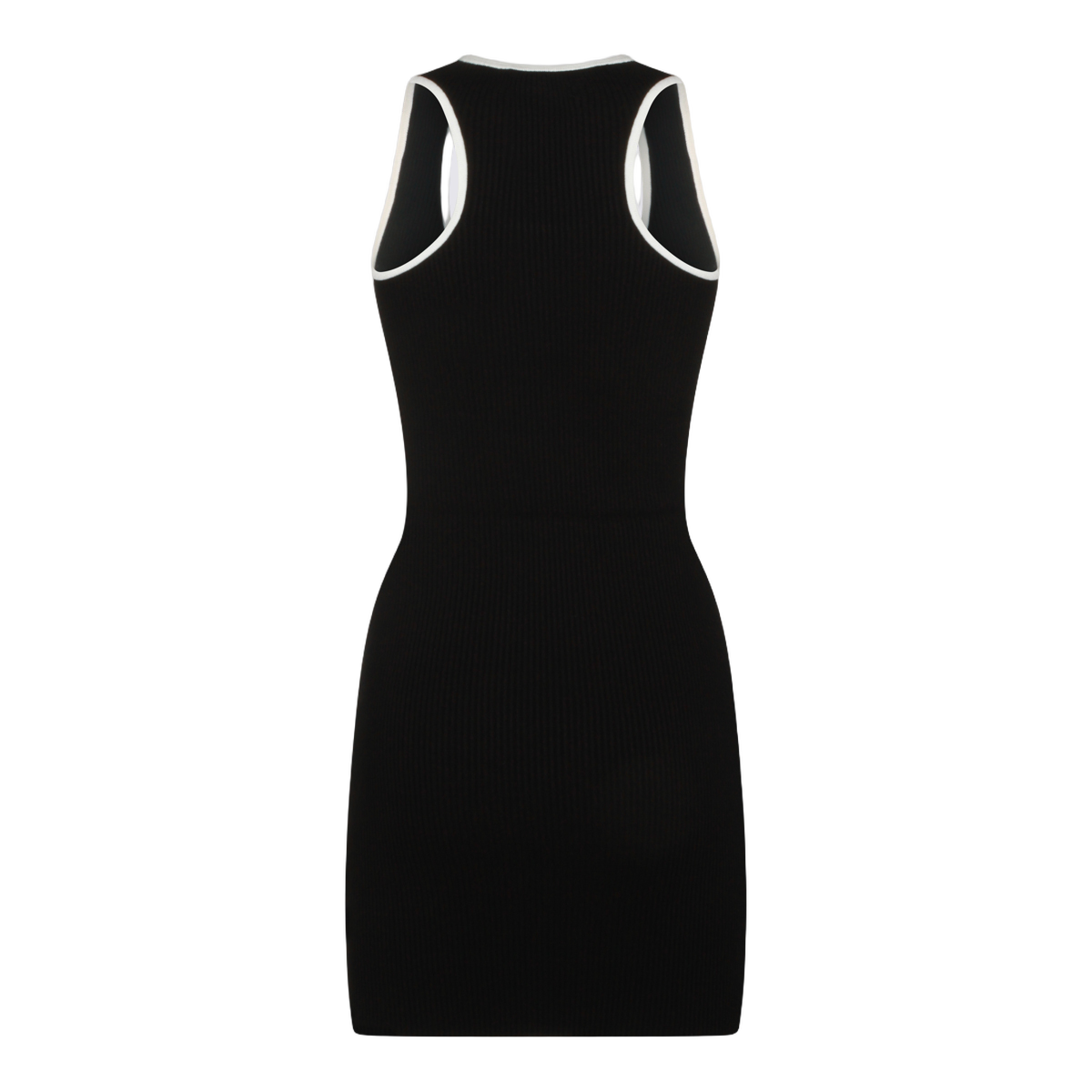 Fitted Black Mini Dress with Ribbed Texture