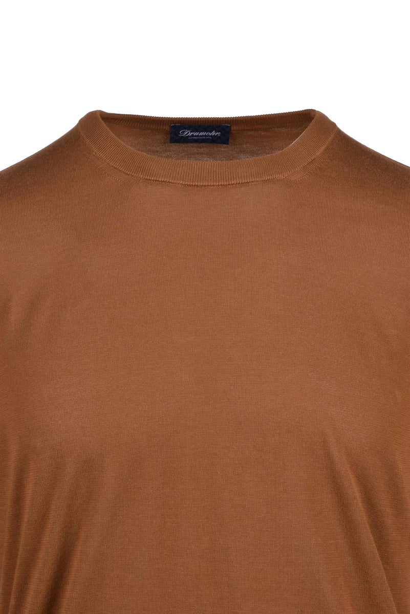 Cotton Crewneck Sweater - Brown