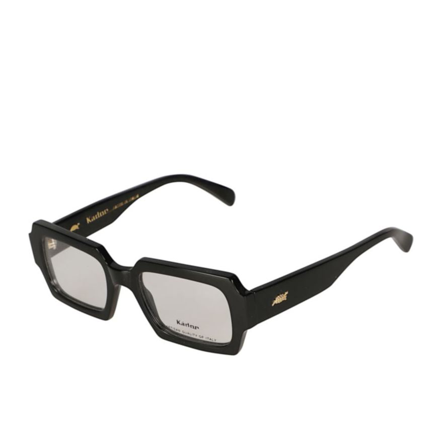 Evy Bold Rectangular Frame Sunglasses with Gold Emblem