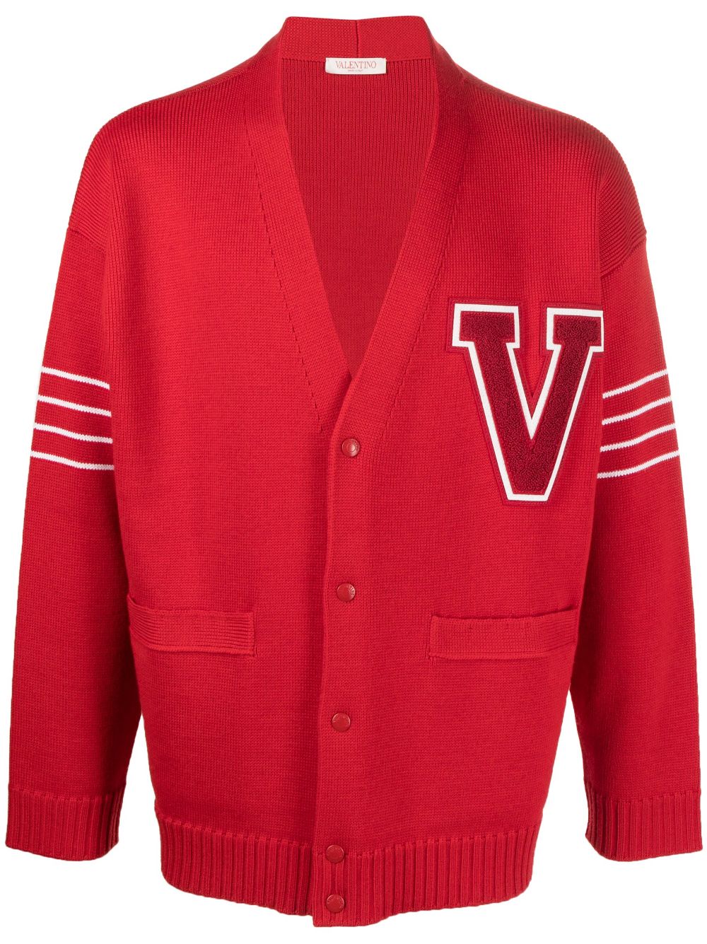 VLogo-Patch Wool Cardigan