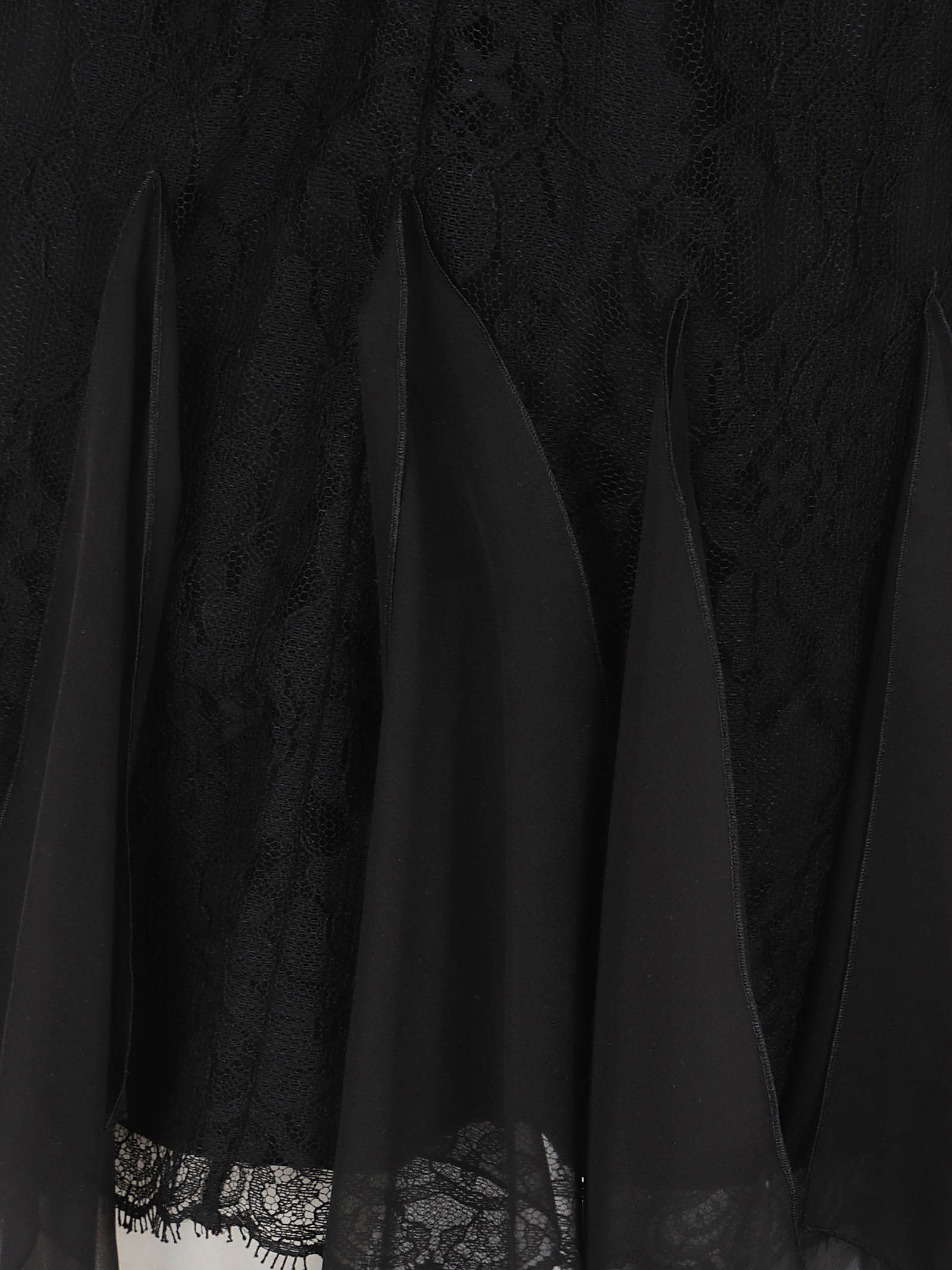 Fitted Midi Skirt With Delicate Lace Overlay