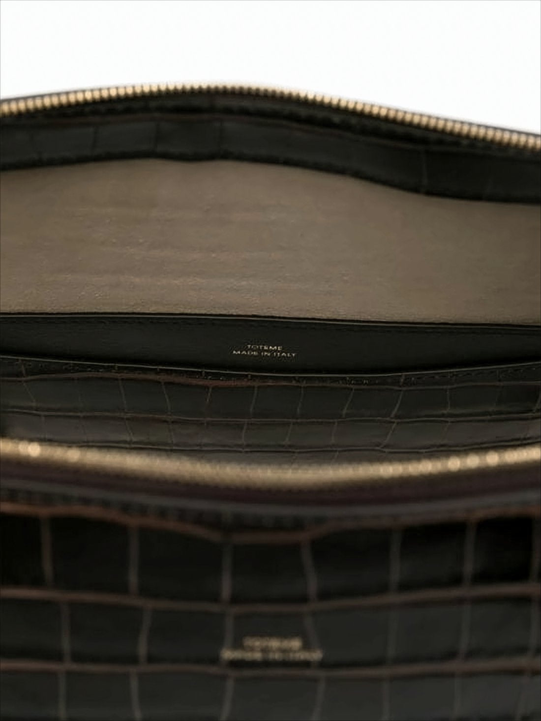 Crocodile-Embossed Black Calf Leather Tote Bag
