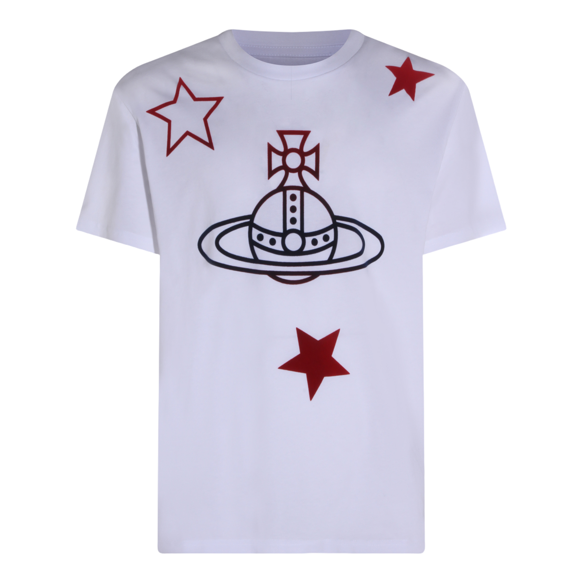 White Short-Sleeve T-Shirt with Distinctive Emblem