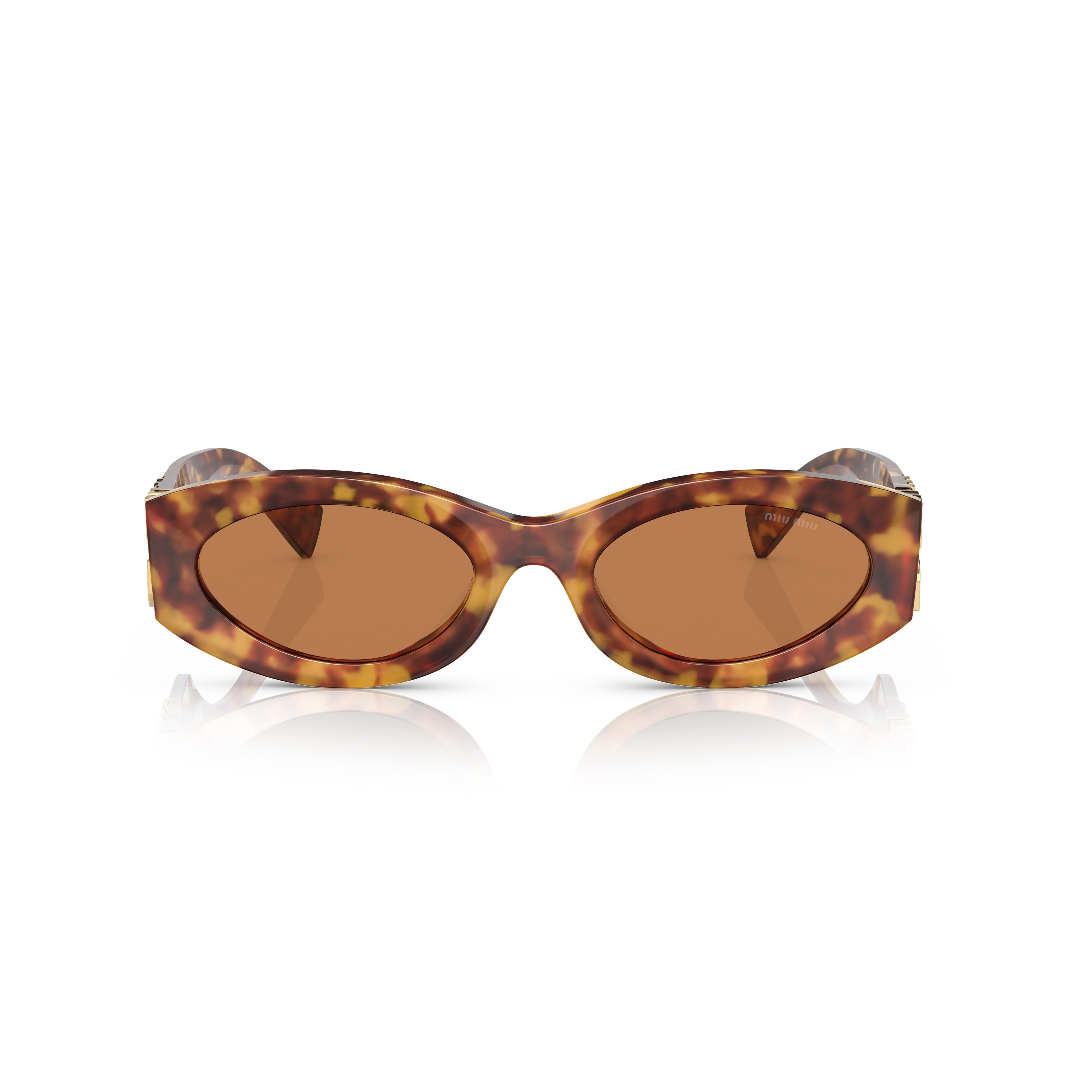 0mu 11ws Oval Tortoiseshell Sunglasses