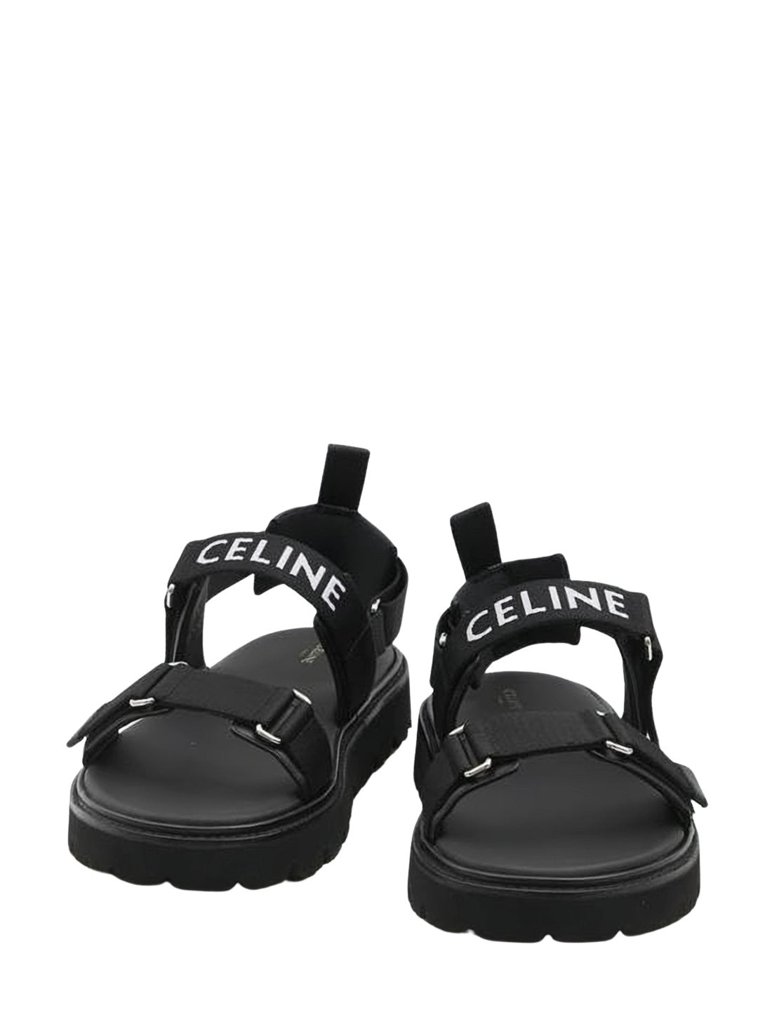 Minimalist Black Sandals with Adjustable Straps