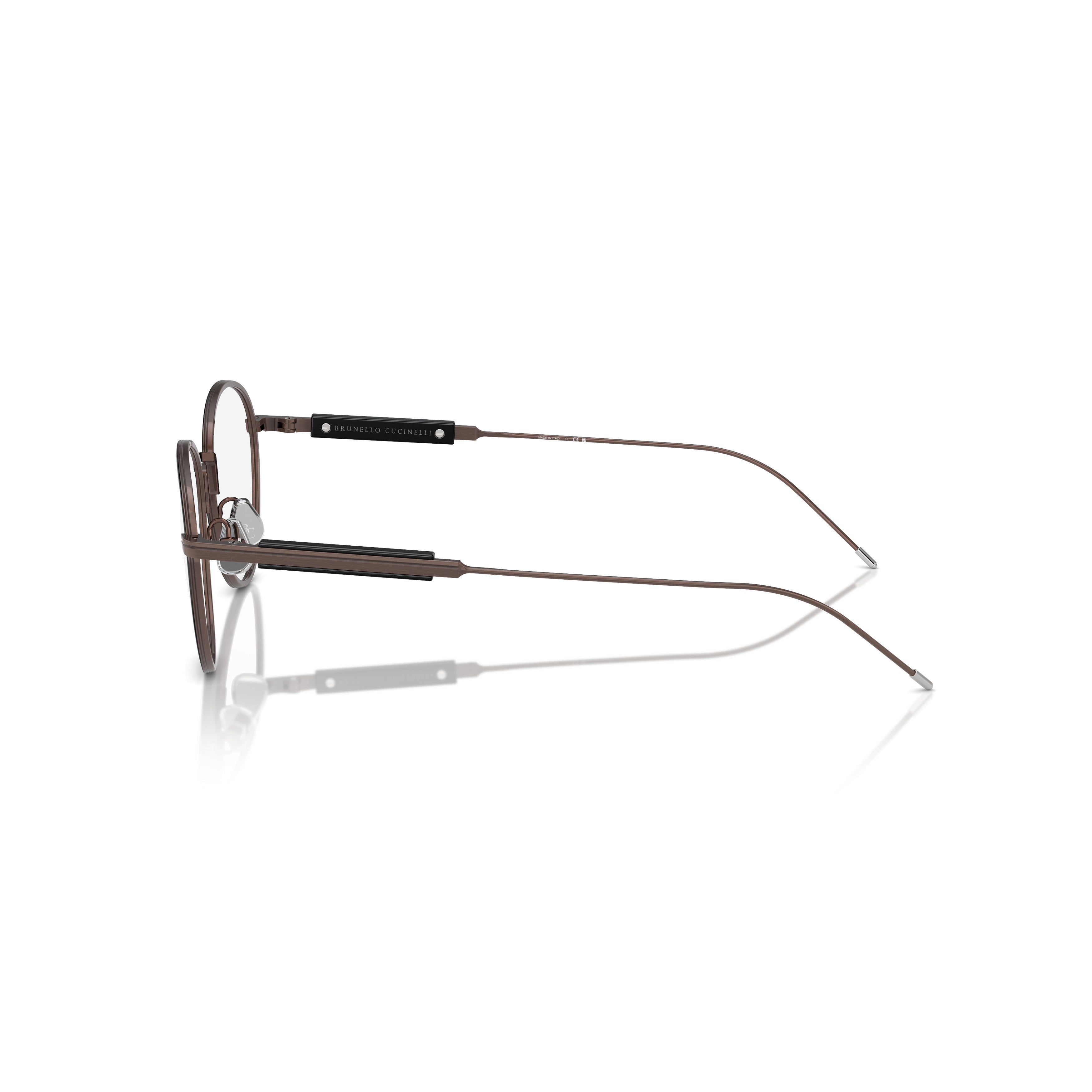 0bc1003t Rounded Titanium Sunglasses with Adjustable Nose Pads