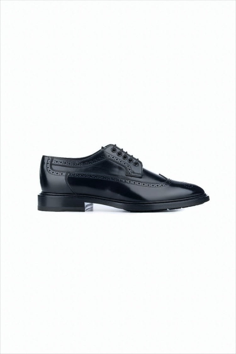 Polished Leather Dress Shoes with Brogue Detailing by Celine