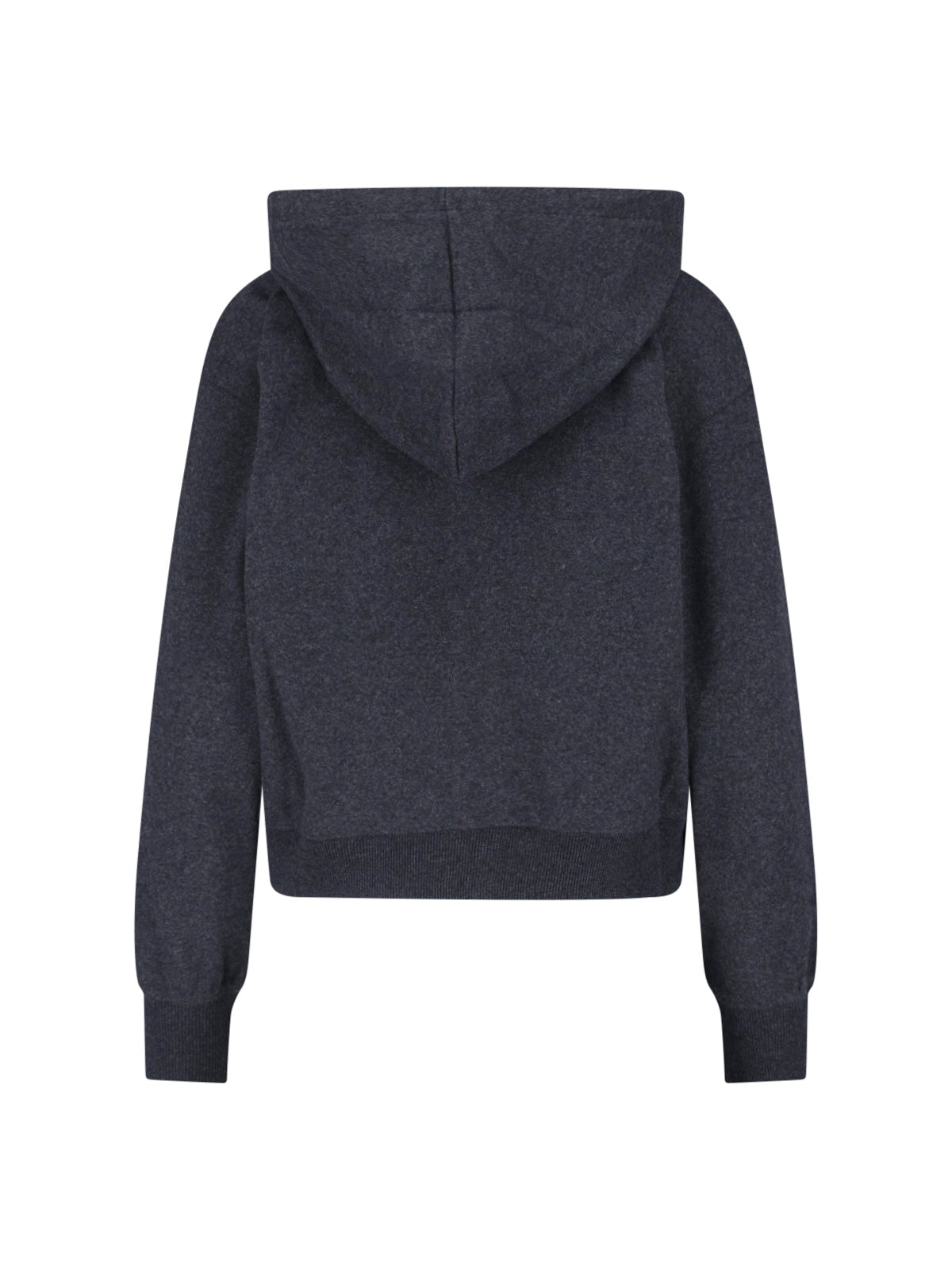 Dark Heathered Zip-Up Cropped Hoodie