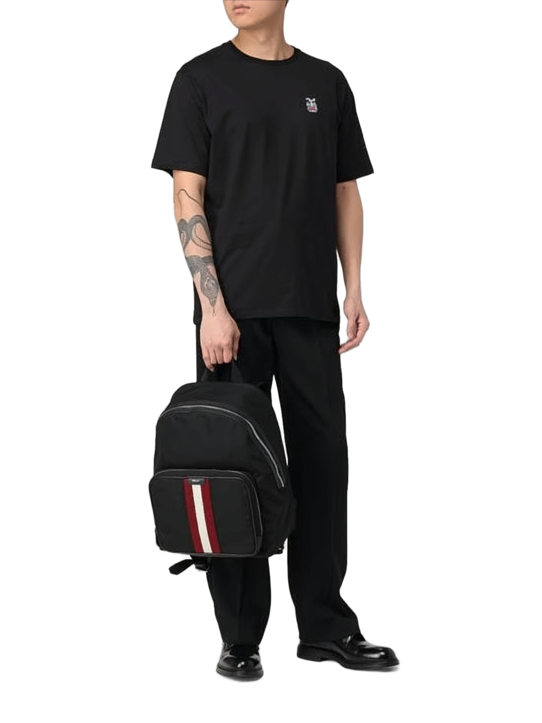 Relaxed-Fit Black Short-Sleeve T-Shirt with Embroidered Logo