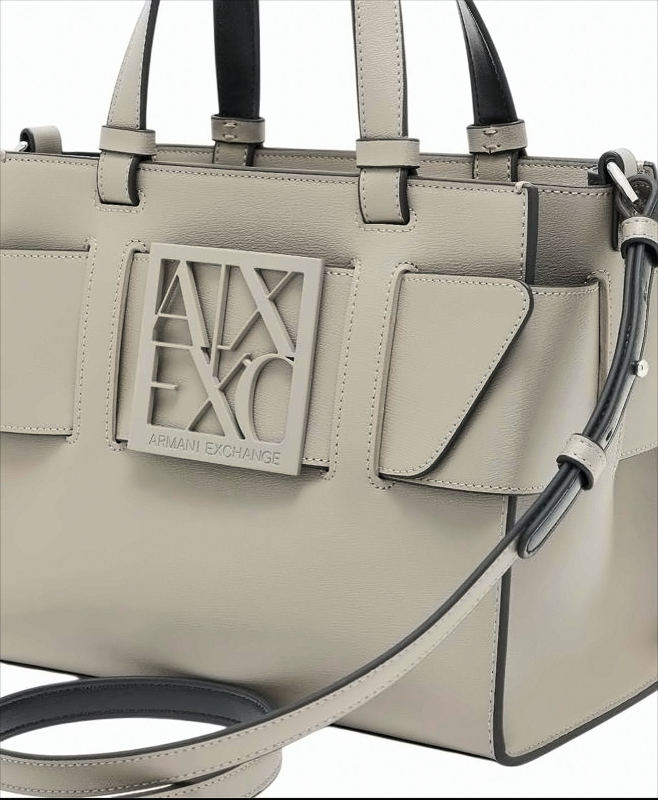 Medium Structured Tote Bag With Logo Buckle
