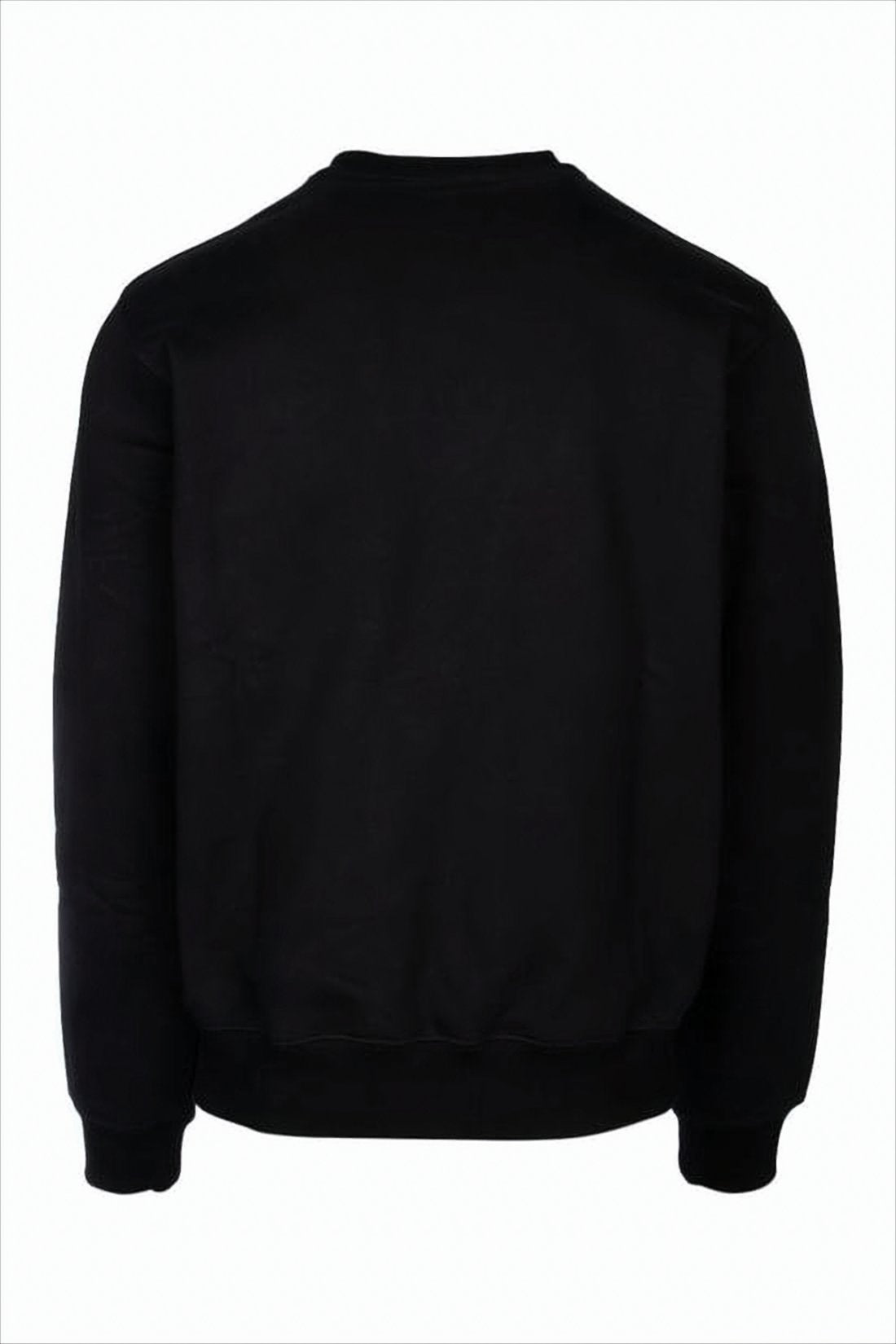 Black Long-Sleeve T-Shirt with Classic Crew Neckline