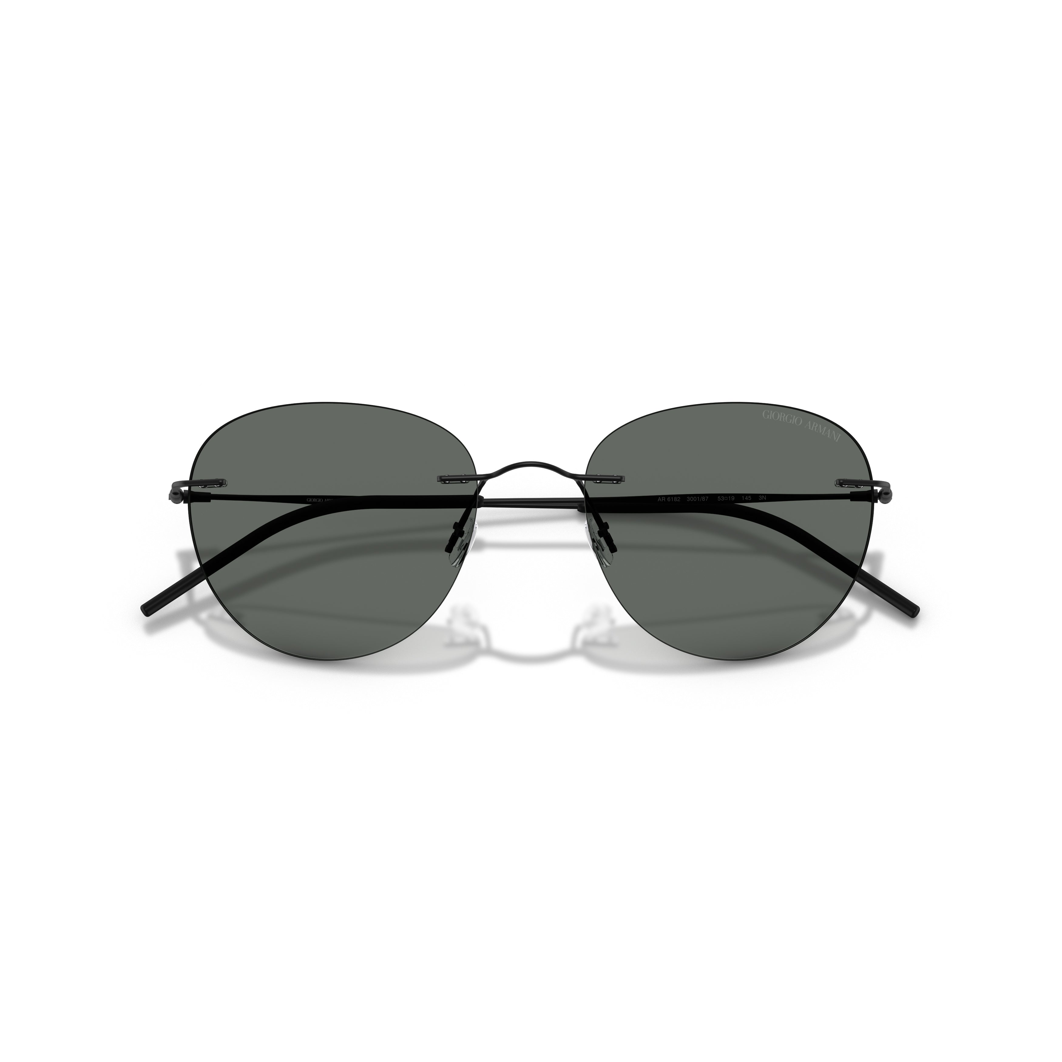 0ar6182 Rimless Dark Lens Sunglasses with Thin Metal Frame