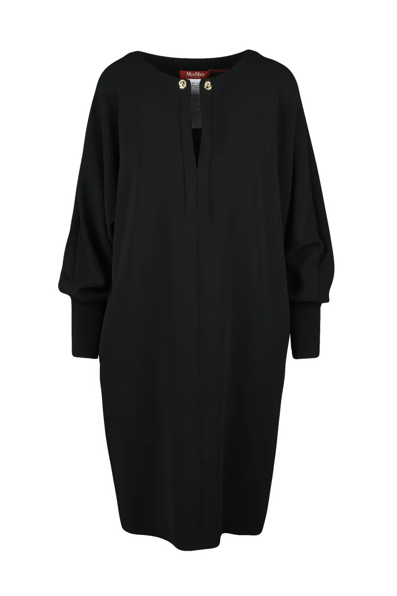 Asti Tunic Dress Batwing Sleeves - Black