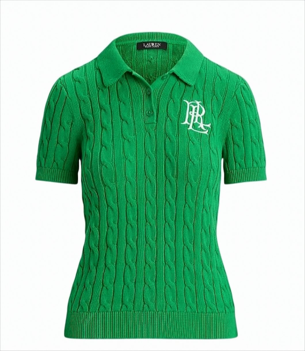 Cable-Knit Cotton Polo Shirt
