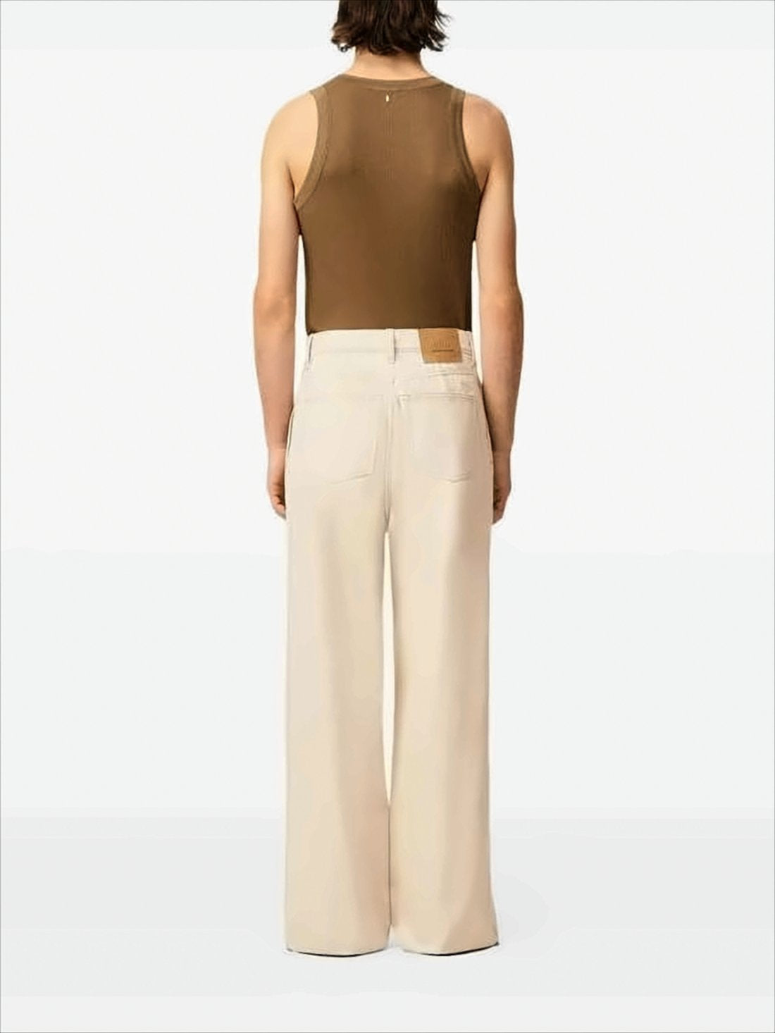 High-Waisted Wide-Leg Denim Pants