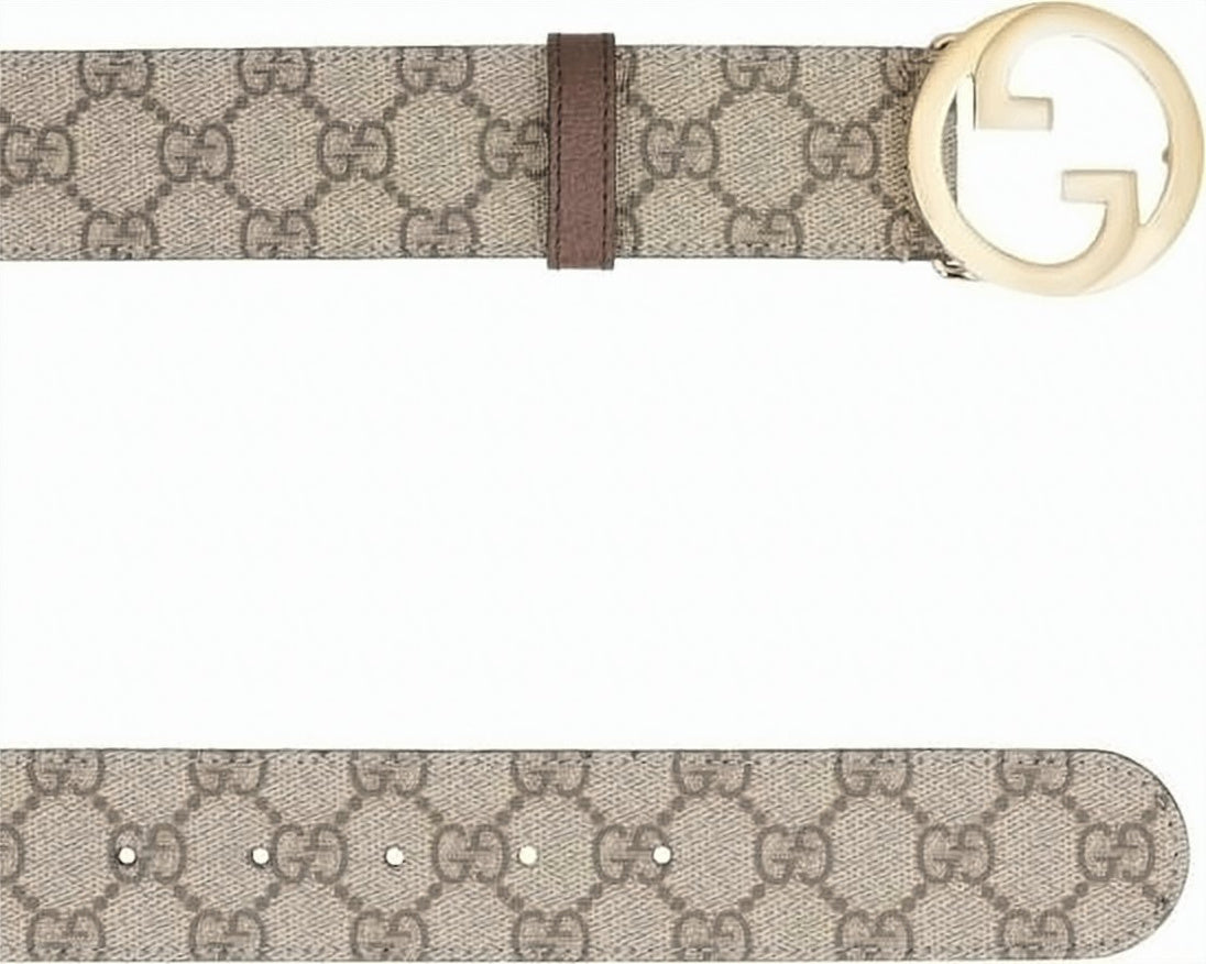 Canvas Strap Belt with Monogram Pattern