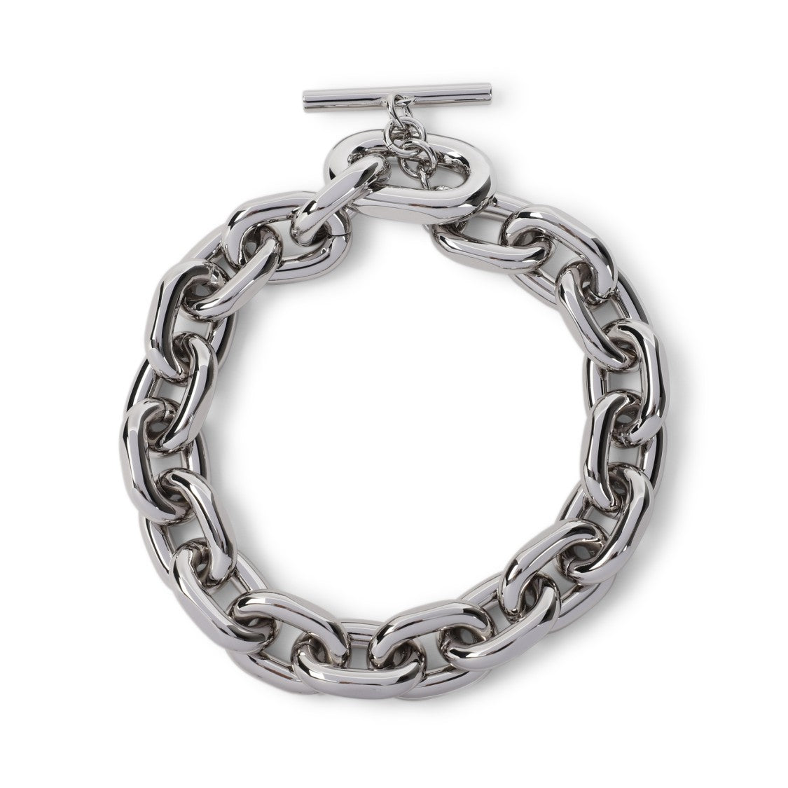 Metallic Chain Link Necklace with Design