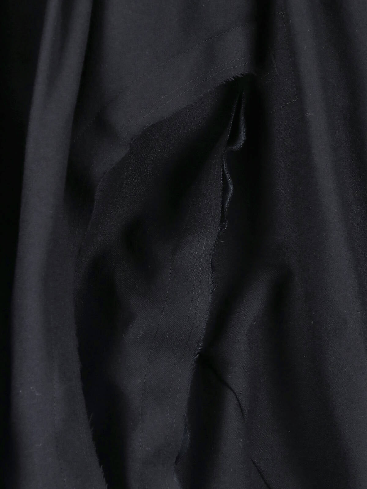 Black Gathered Draped Sculptural Skirt