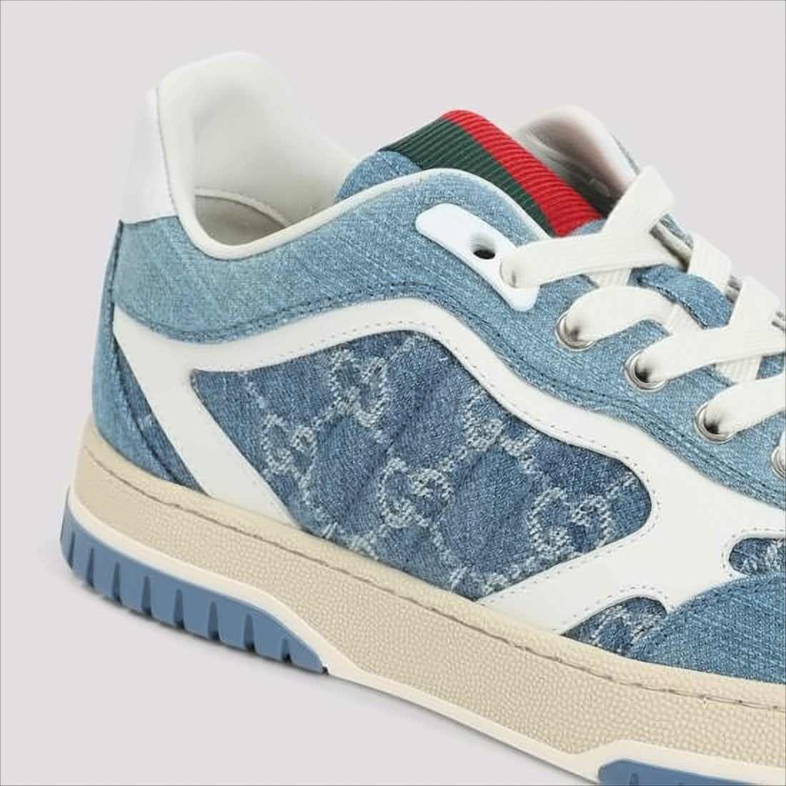 Denim-Upper Sneakers with Signature Monogram
