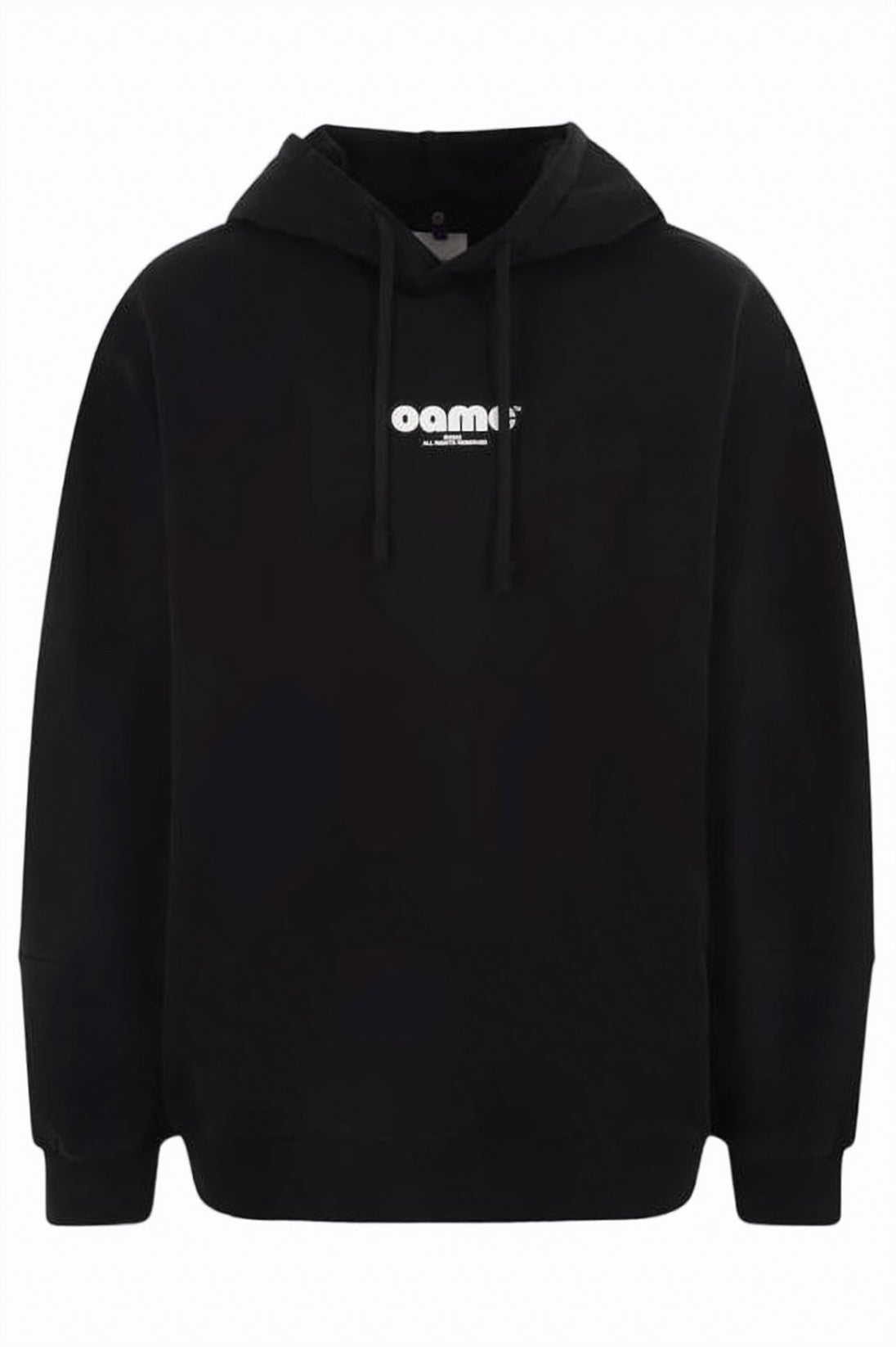 Relaxed Fit Black Hoodie with Drawstring Hood and Ribbed Cuffs