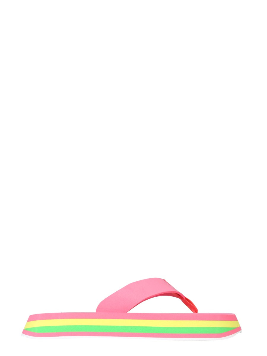 Thong Sandals With Striped Pattern