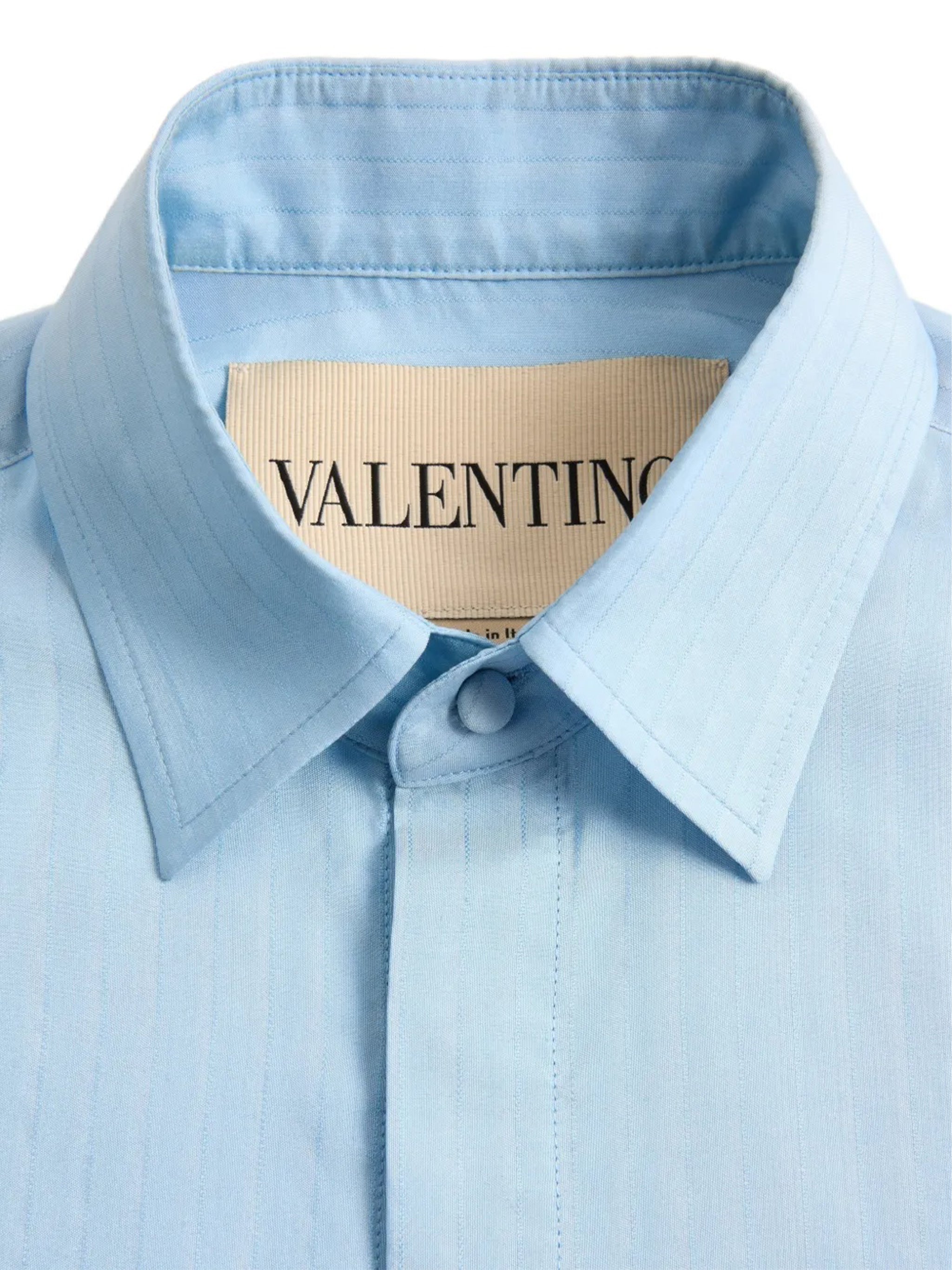 Blue Long Sleeve Silk Shirt