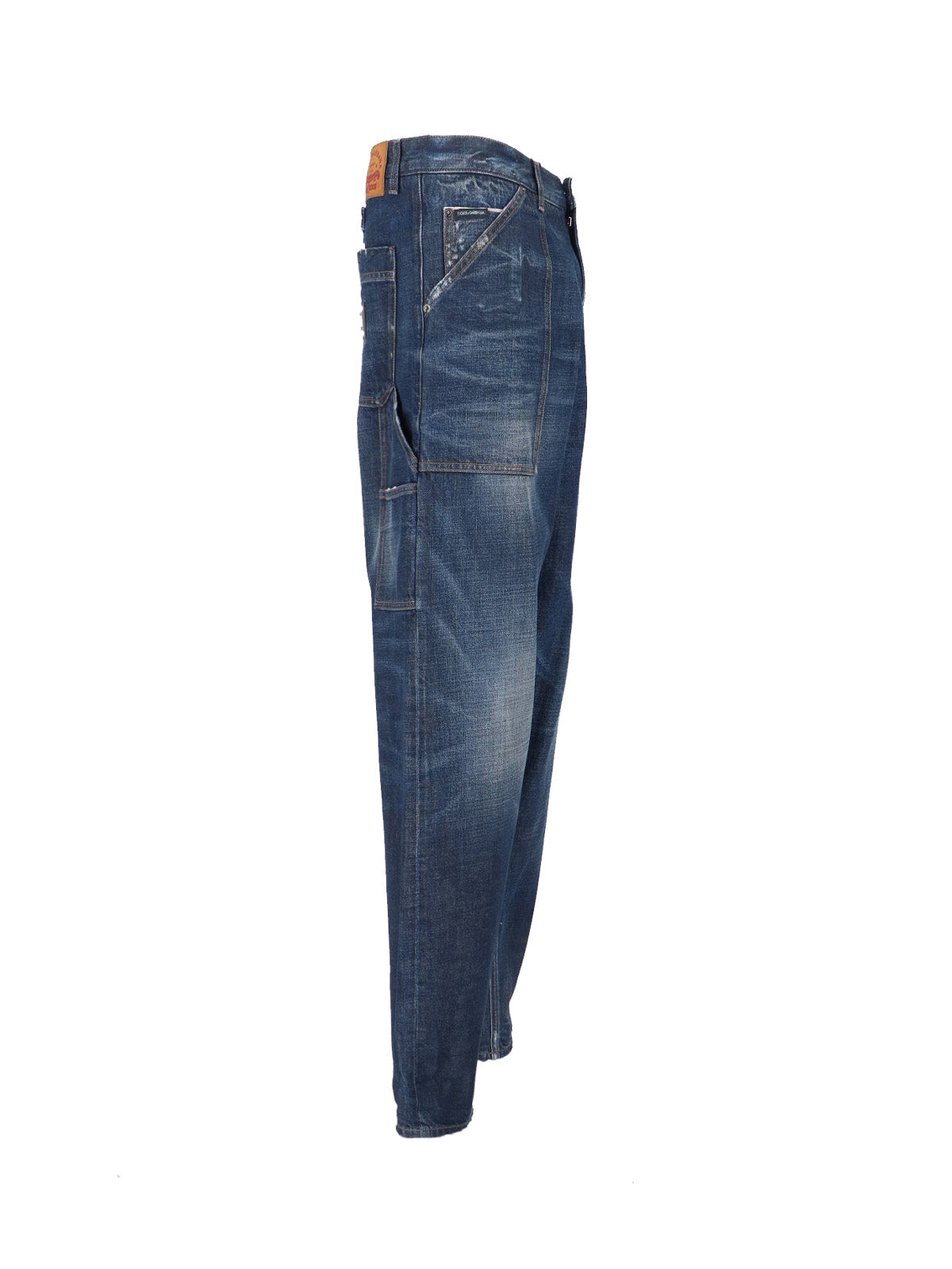 Medium-Rise Straight Leg Cargo Jeans