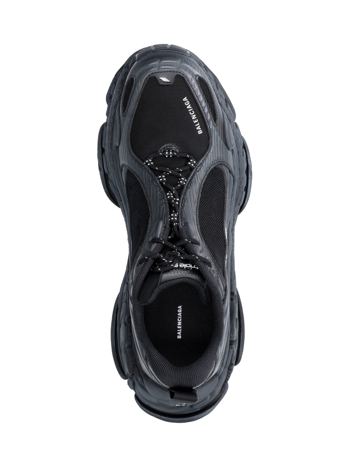 Futuristic Black Sneakers With Sculpted Chunky Sole