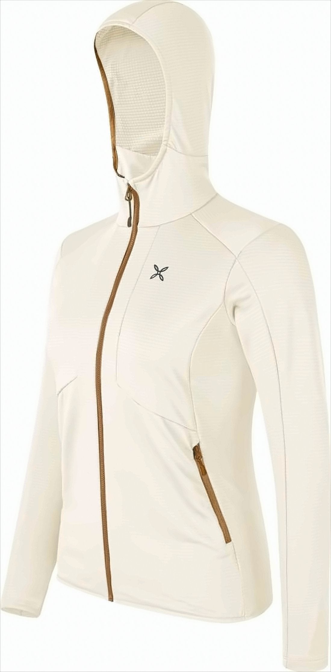 Minimalist White Montura Jacket with Fitted Hood