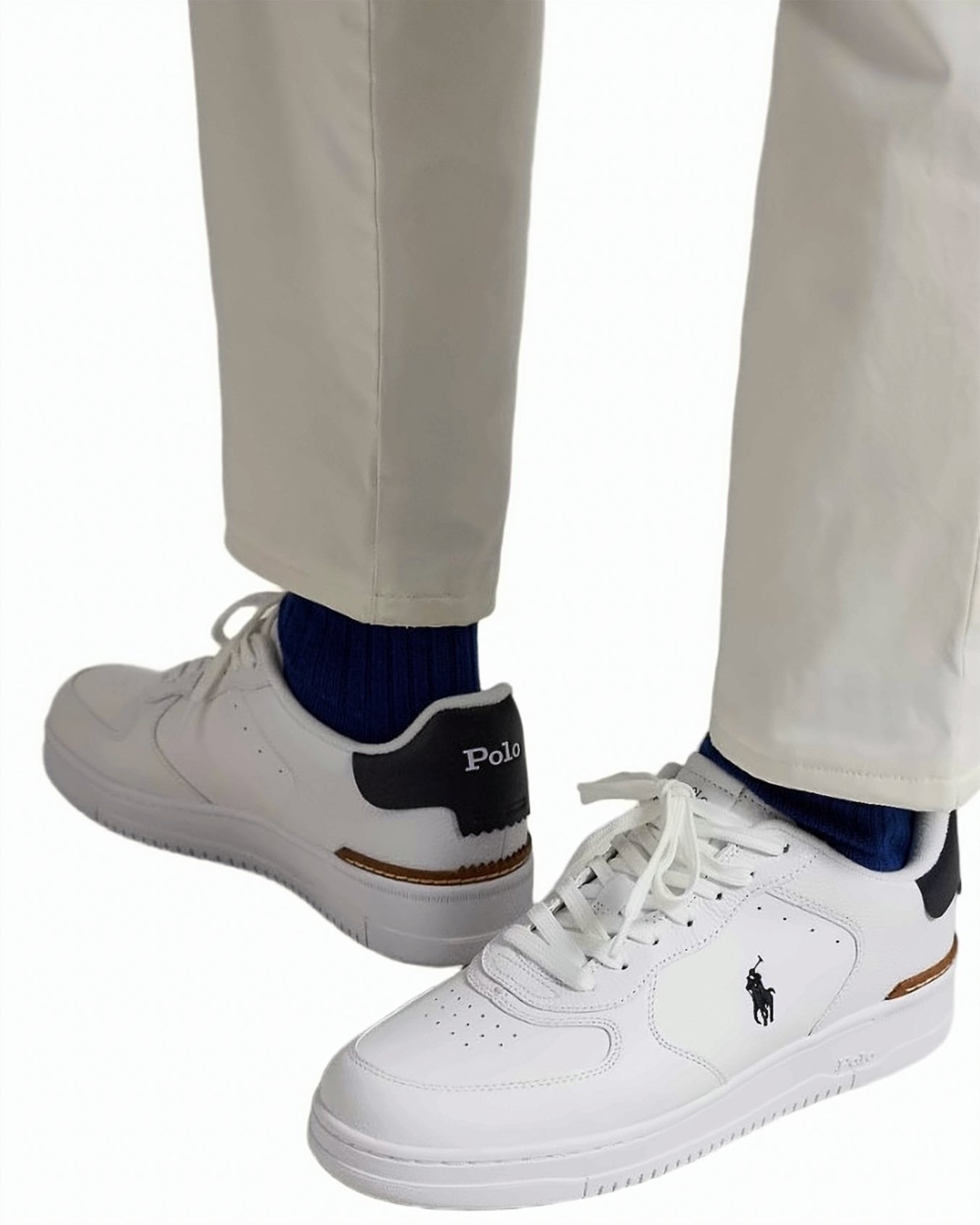 White Navy Masters Low Top Sneakers