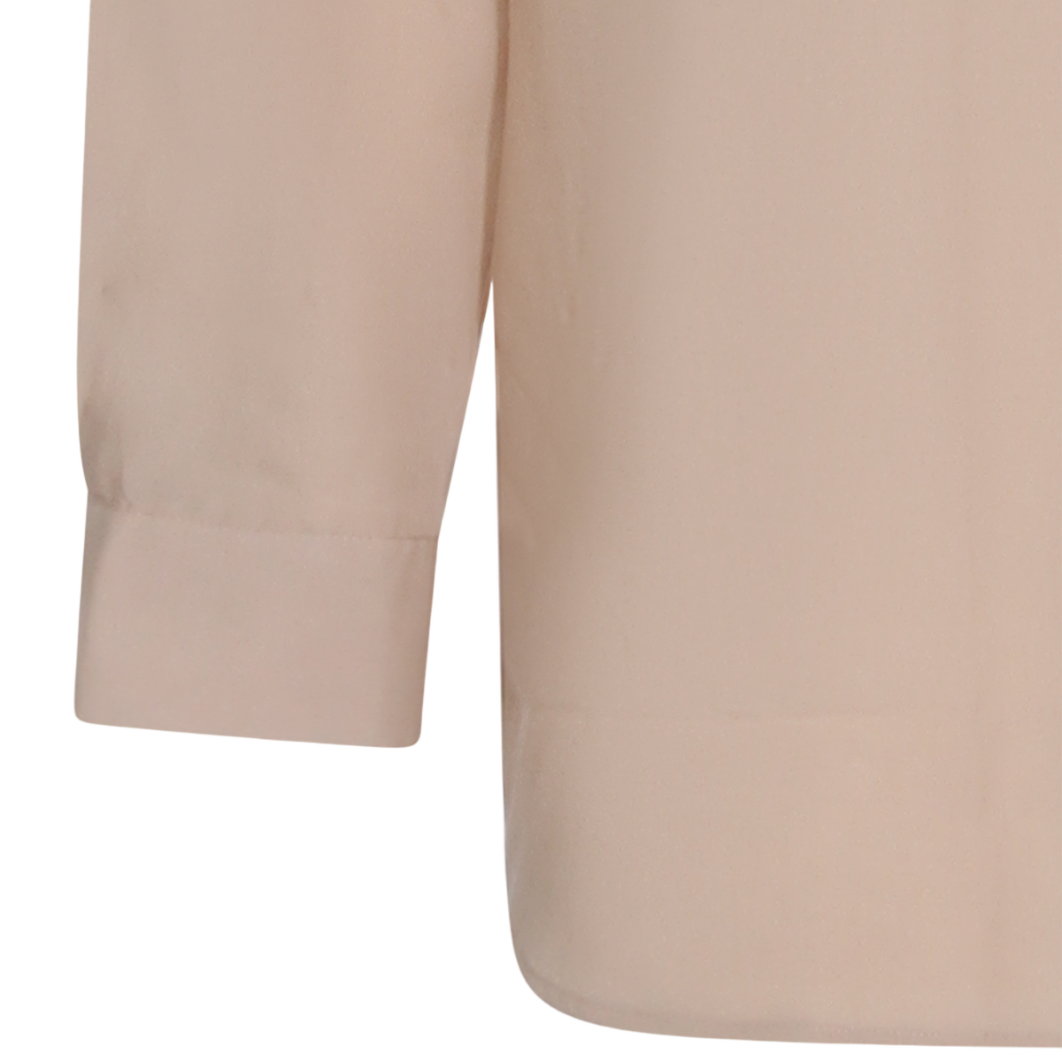 Sandy Beige Casual Shirt with Traditional Collar and Buttoned Cuffs