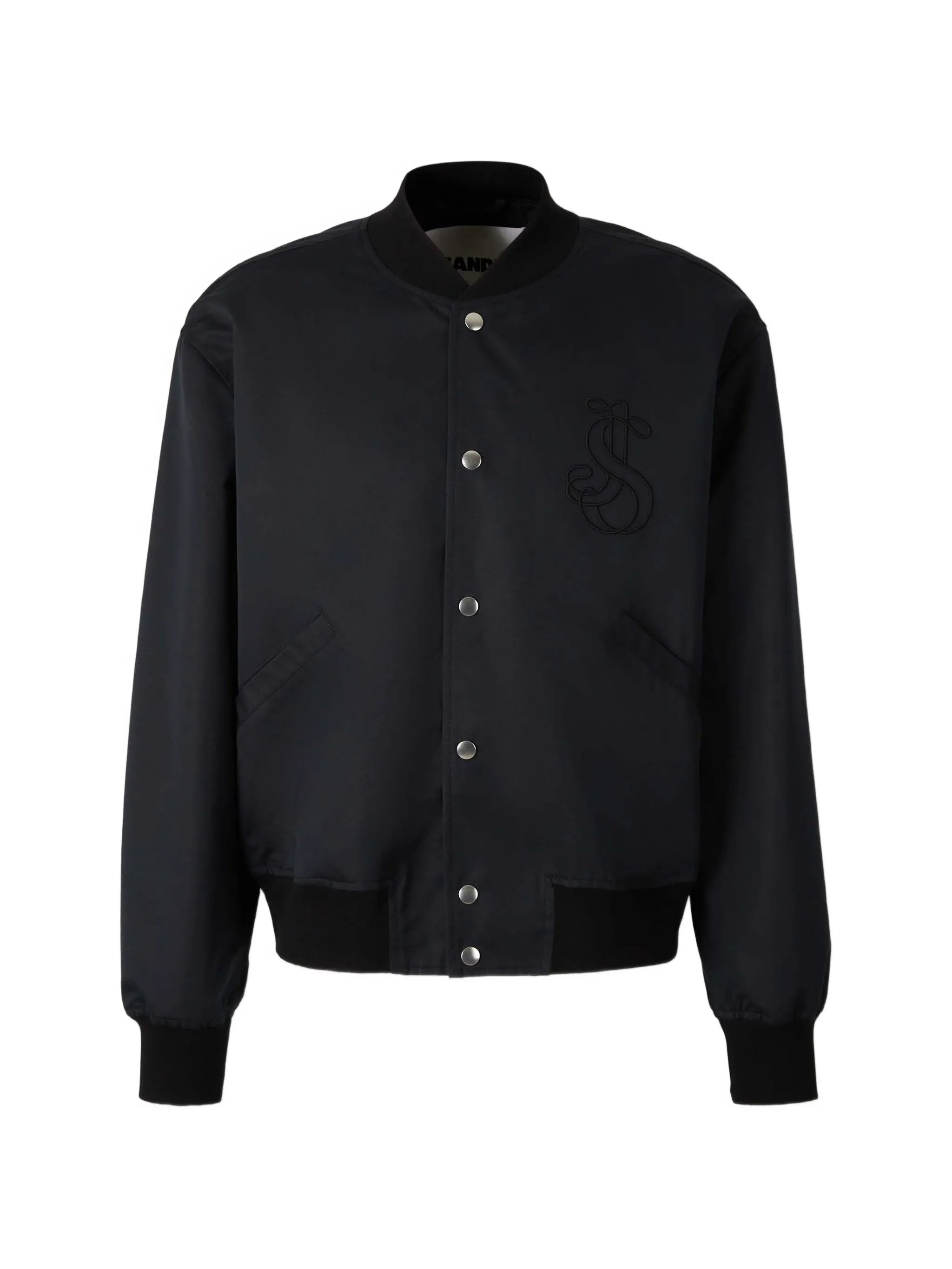 Black Sleek Minimalist Bomber Jacket