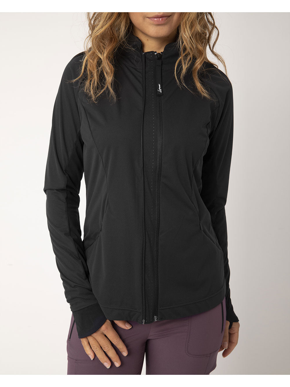 Black Eliana Hybrid Wind Fitted Jacket
