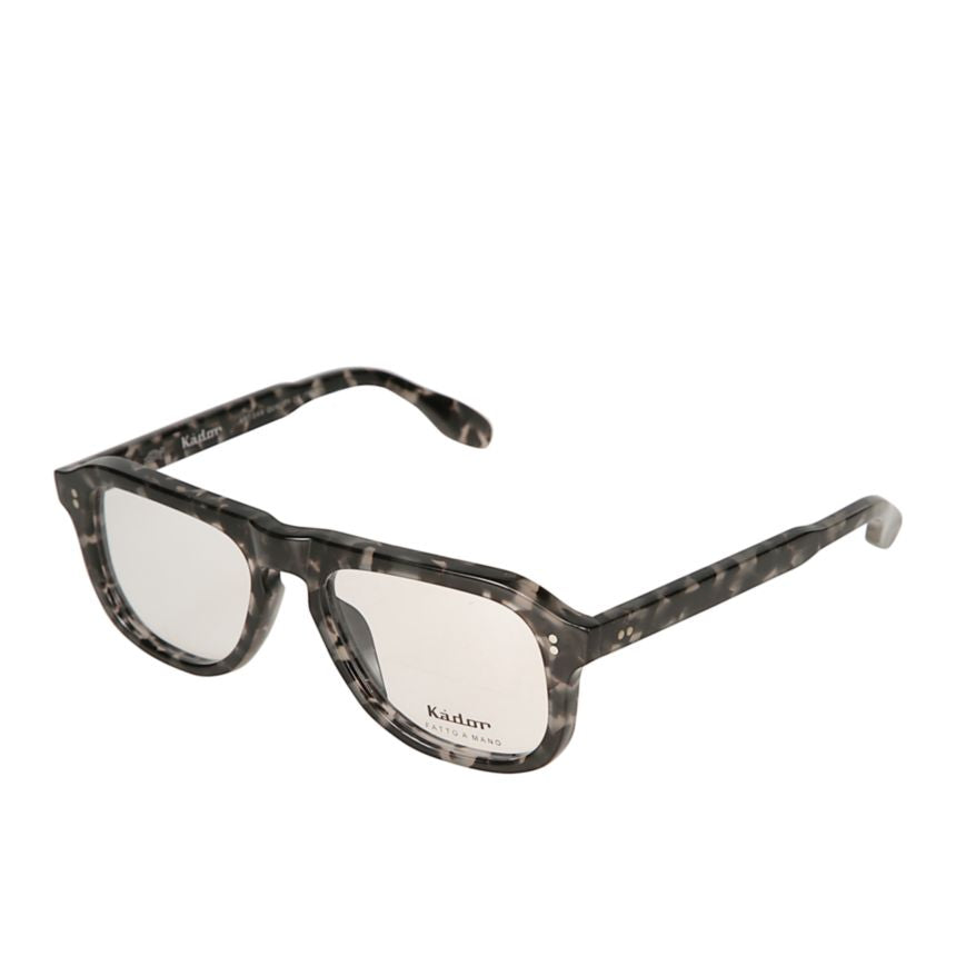 Bravo Rectangular Marbled Frame Eyeglasses with Silver-Tone Details