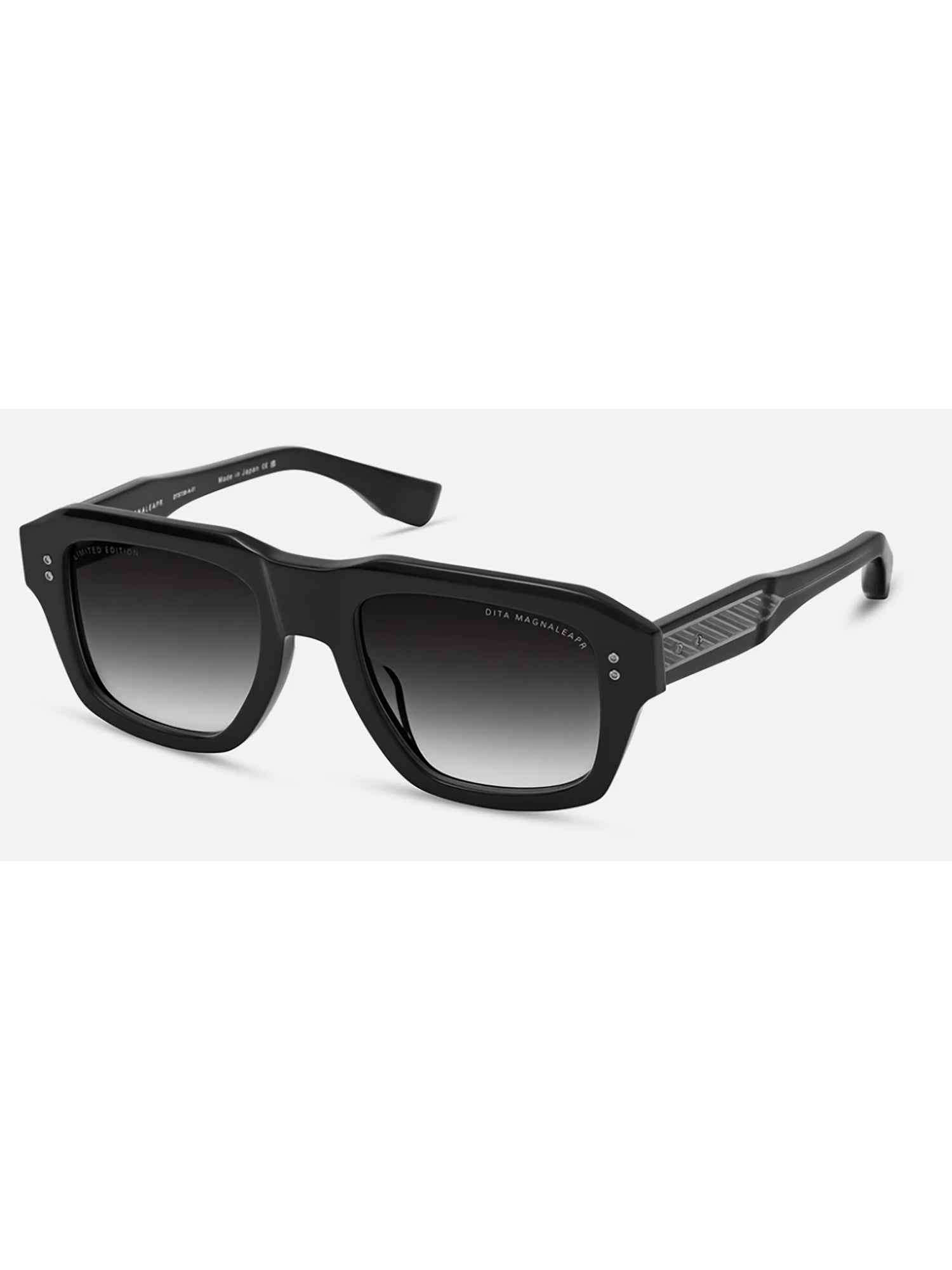 Bold Angular-Frame Sunglasses with Textured Temples
