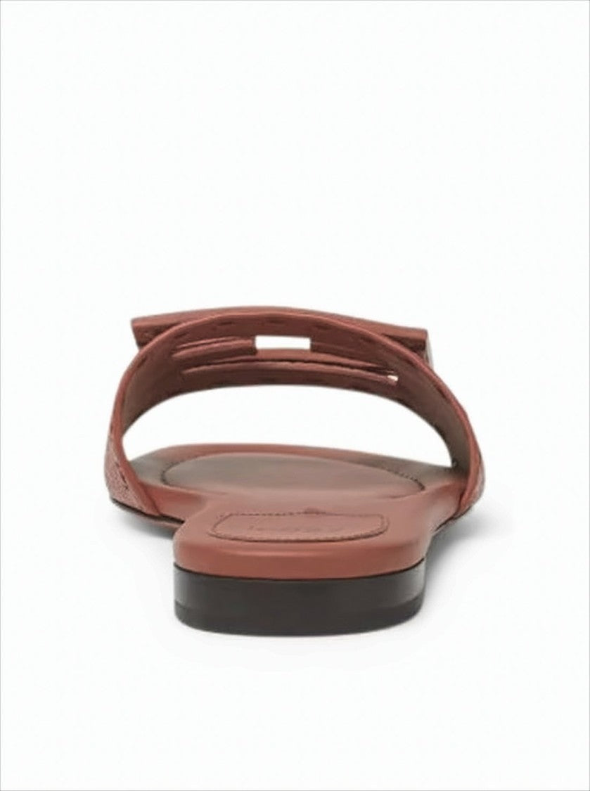 Cut-Out Geometric Design Calf Leather Sandals